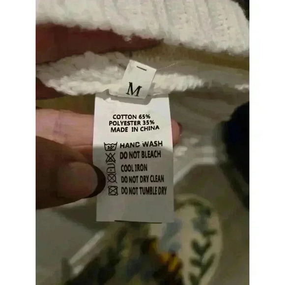 C+D+M Women's Ivory Cable Knit Cardigan Sweater w/ Pockets M Fisherman Old Money - Picture 8 of 11